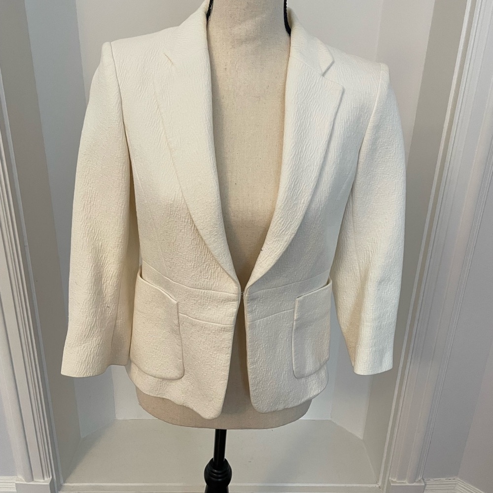 Maje Ivory Blazer with Textured Design